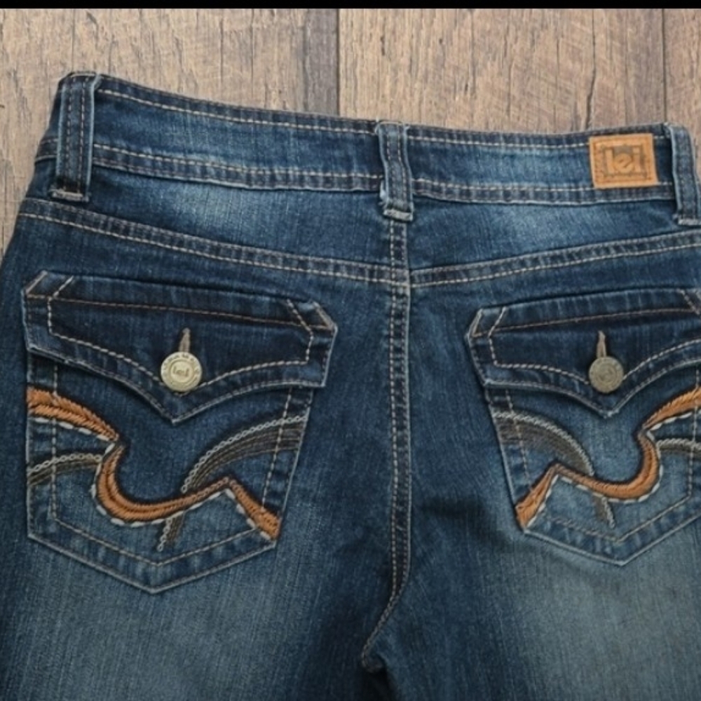 Lei Blue Denim Jeans Mid Rise Size 5 - Picture 4 of 5